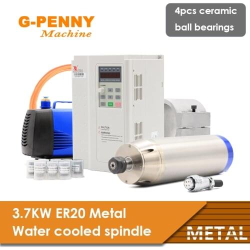 3.7kw Metal working spindle kit 800Hz professional engraving on Stainless steel copper steel iron & Fuling inverter & 150w pump