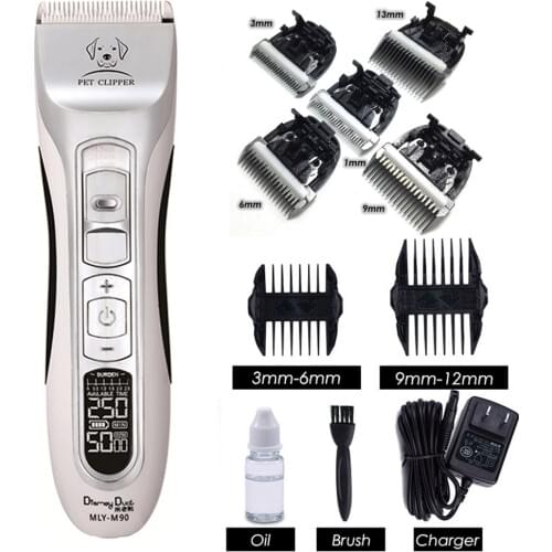 M90 Clipper Dogs Professional LCD Screen Pet Cat Clippers Electrical Grooming Trimmer Rechargeable Haircut Machine Animals