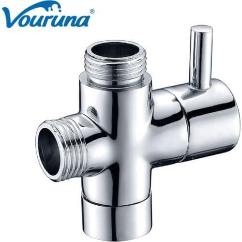 Premium G1/2 Multi-function 3 Way Shower Faucet Diverter with Shut-off Valve Switch T- Adapter Valve for Toilet Bidet Sprayer