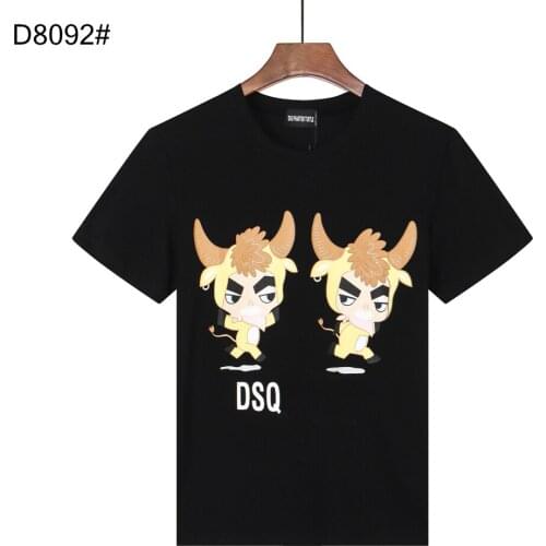 DSQ PHANTOM TURTLE Mens Short Sleeve Logo Series Graphic T-Shirt Men Fashion Print Cotton Tees Breathable Quality Tops D80922