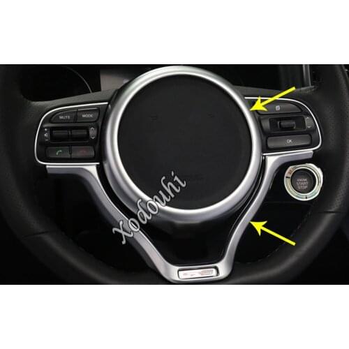 Sticker Styling Cover Detector Steering Wheel Interior Kit Trim Lamp Frame Parts Hood 1/2pcs For Kia Sportage KX5 2019 2020 2021