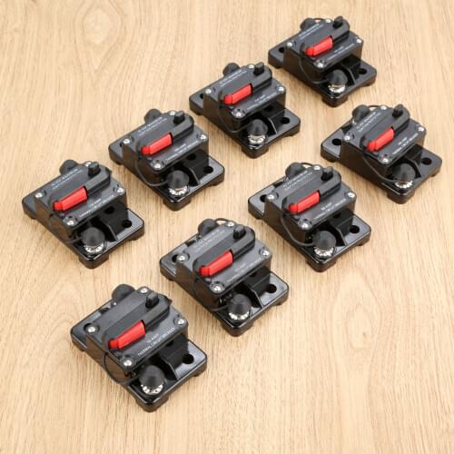 50A 60A 80A 100A 150A 200A 250A 300A Auto Audio Inline Circuit Breaker Fuses Car Video Overload Protector 12V/24V/42V DC Voltage