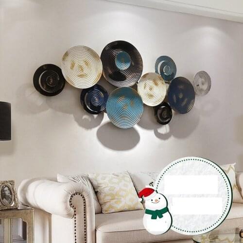 Simple European Luxury Wrought Iron 3D Stereo Wall Decoration Wall Hanging Ornament Livingroom Sofa Wall Mural Crafts Decoration