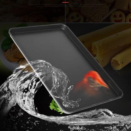 Stainless Steel Baking Tray Steamed Sausage Dish Rectangle Fruit Plate Pizza Bread Pastry Storage Tray Bakeware Tool