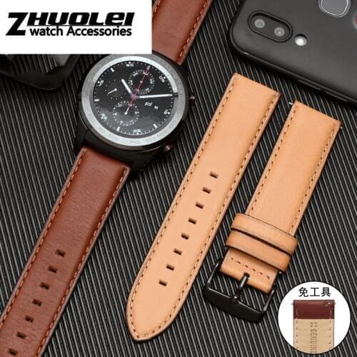 For Huawei watch GT watch strap genuine leather watchband for Hamilton wristband 20*20mm 22*22mm with Quick release pins