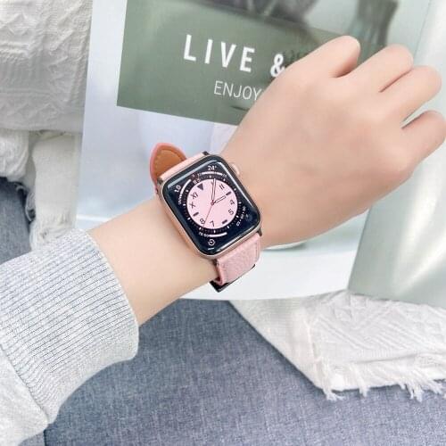 High Quality Leather Strap for Apple Watch Band 6SE 40mm 44mm 38mm 42mm Bracelet Link for iwatch Series 5 4 3 2 Loop Replacement