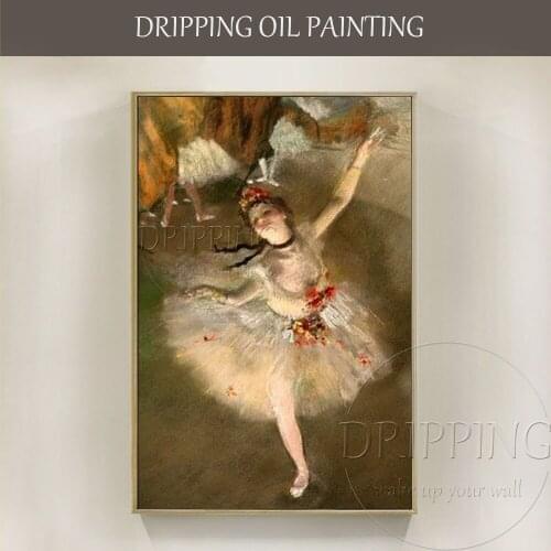Artist Hand-painted Edgar Degas Ballerina Oil Painting on Canvas Reproduction Ballerina Painting Edgar Degas Oil Painting