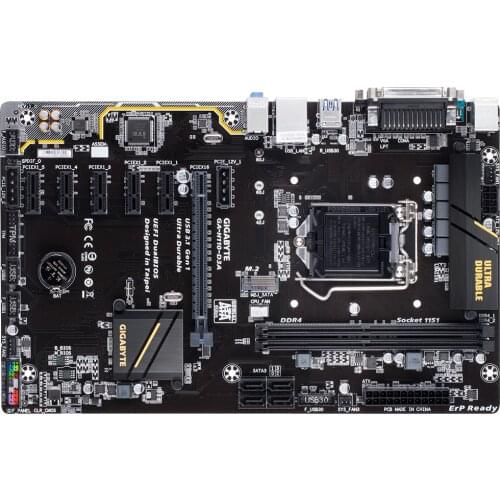 For GIGABYTE H110-D3A Desktop GA-H110-D3A Motherboard H110M H110 Socket LGA 1151 PCI-E 3.0 USB 3.1 DDR4 Used Mainboard