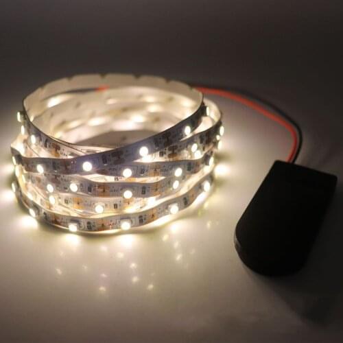 DC 3V/5V LED Strip Light 2835 3528 SMD Battery Powered LED Tape DIY Decorative String Home Decoration 5mm/8mm PCB White Colorful