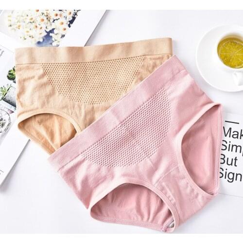 Women Massage Warm Briefs 3pcs Honeycomb Seamless Hip Lifting Breathable Underwear Panties