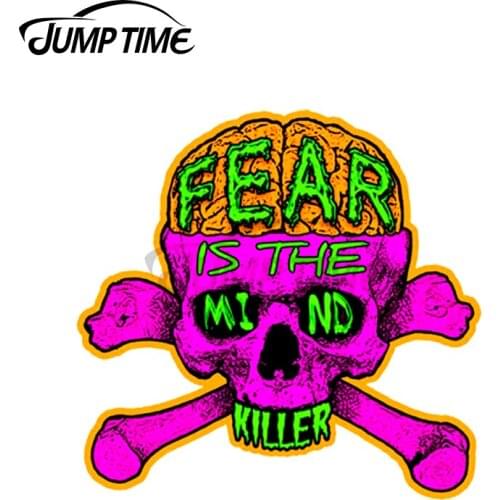Jump Time 13 x11.8cm For Fearis the Mind Killer Skull Car Truck Decal Bumper Window Vinyl Car Stickers 3D Sticker Waterproof DIY
