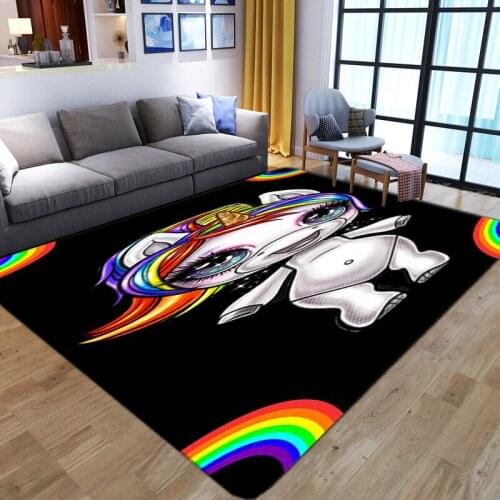High Quality Flannel Child play Carpets Cartoon Animal Unicorn Kid Game Area Rug For Baby Room Crawl Floor Mat Kids playing Rugs