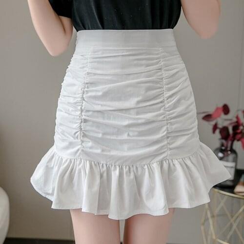 Ruffles Skirts Female 2021 Summer Kawaii Clothing Women Skirts High Waist A-Line Short Skirt Sweet Girl Zipper Mini Floral Skirt