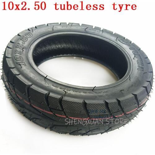 10 Inch Pneumatic Tubeless Tire 10x2.50 Fits for Electric Scooter Balance Drive Bicycle Tyre 10x2.5 Without Inner Tube Tyre