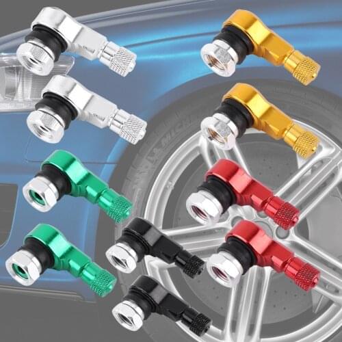2pcs/lot 11.3mm Universal Wheels Valve Stems Motorcycle Aluminum Wheels Tire Valve Stems Caps 90 Degree Car-Styling Theftproof