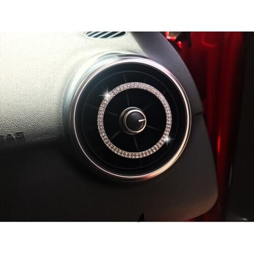 4pcs Crystal car styling air outlet trim circle bling decoration for Audi A1 2010-2017 diamond interior accessories
