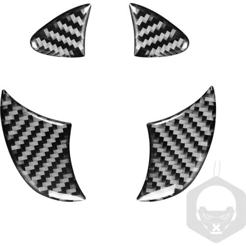 4Pcs Genuine Carbon Fiber Car Front Head Grill Emblem Inside Decal Cover Trim Fit For Toyota 4runner 2010-2020 Car Styling