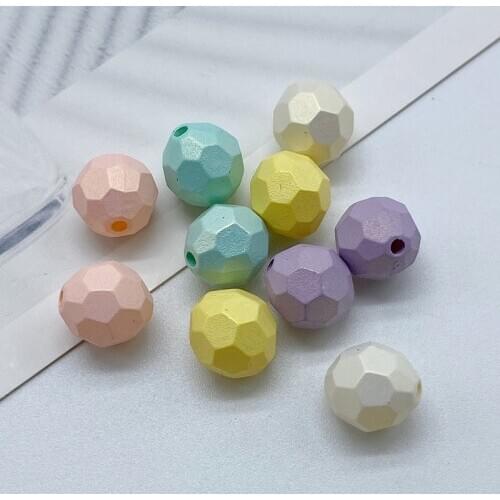 10mm Acrylic Corner Cut Face Beads Ice Cream Magic Color for Jewelry Handbag DIY Necklace Headdress Pendant Making Material