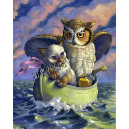 Full square/round 5D DIY diamond painting animals owl cat Embroidery Pattern resin Cross stitch kit mosaic home decor gifts