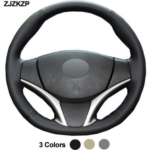 Car Auto Steering-Wheel Cover For Toyota Yaris Vios 2014 - 2016 Volant Funda Volante Stuurhoes Braid on the Steering wheel 2015