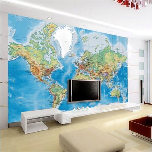 Beibehang Room papel de parede 3 d TV setting wall paper research world wallpaper huge mural maps wallpaper for walls 3 d
