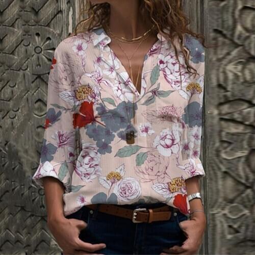 Blouses for Women Single-breasted Loose Floral Print Shirts Tops Female 2020 Causal Spring Blouses