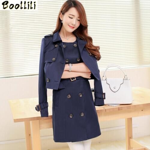 Boollili 2020 Spring Autumn Trench Coat For Women Slim Sets Of Ladies Coats Womens Windbreaker Plus Size Outwear Abrigos
