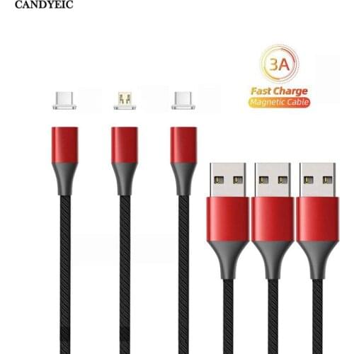 CANDYEIC 3A Charging Cable Magnetic Charger For Samsung Galaxy M20 Charging Data Cable Line USB-C