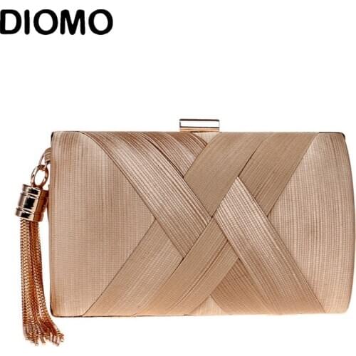 DIOMO Hot Evening Bags Clutches for Women Fashion Ladies Luxury Tassel Purse Wedding Party Women Bags Gold Black Green