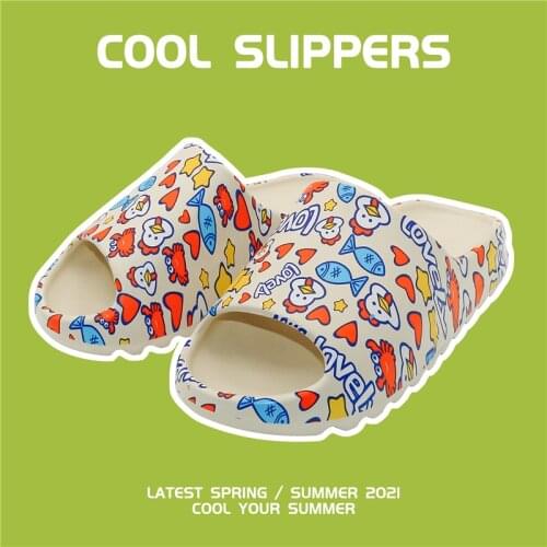 Unisex Men Women Slippers Platform Fish Mouth Flip Flops Cool Beach Slides Soft Non-Slip Cute Cartoon Home Shoes Womens Sandals