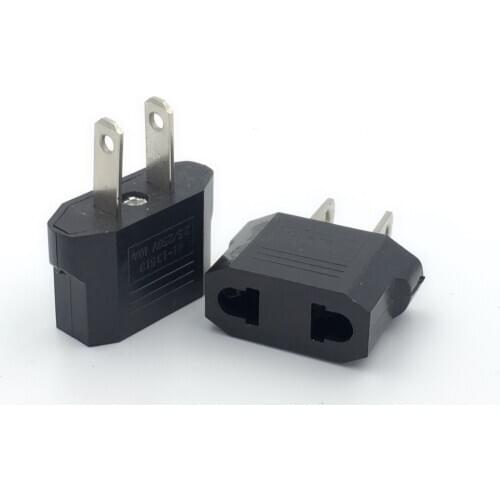 1Pcs EURO EU To US Travel Power Plug Adapter Converter Travel Conversion European To American Outlet Plug Adapter