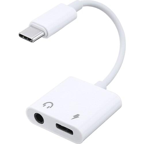 Universal Type-C Usb C To 3.5mm Jack Cable Charging Audio Adapter Splitter Headphone Convertor 2 in 1 for Samsung s10/s20/note/9