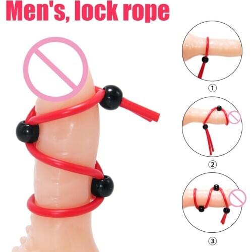 Time Delay Erection Cock Rings Adjustable Men Penis Ring Rope Silicone Penis Cock Rings Sex Products Sex Tools For Men Sex Toys