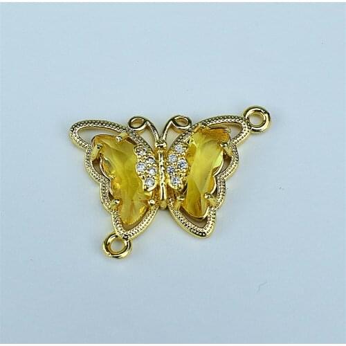 2pc/ Double hole butterfly pendant is suitable for jewelry DIY pendant, bracelet, necklace, multicolor glass insect jewelry