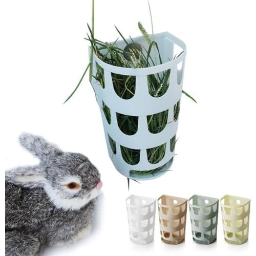 Small Pet Plastic Hay Grass Bowl Shelf Rack Basket Fixed Food Container Feeder Fixed Pet Bird Feeding Supplies Storage Rack
