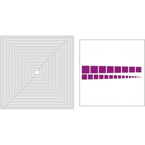 2021 New Nested Squares Frame Metal Cutting Dies for DIY Scrapbooking Decorative and Card Making Paper Craft Embossing No Stamps