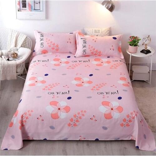 Fashion Bedsheet Bed Linen Polyester Cotton Bedding Sheet Soft Breathable Single Full Queen King Size Bedspread and Pillowcases