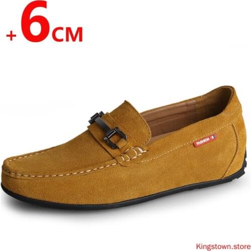 Loafers Men Shoes Heightening Shoes Elevator Shoes Height Increase Shoes for Men Insoles 6 CM Height Increasing Shoes