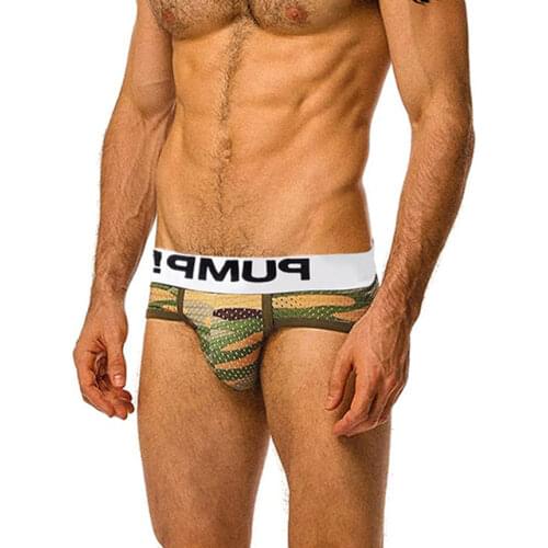 Low Waist Sexy Underwear Man Slips Briefs Men Breathable Cotton Mens Underpants Gay Male U Convex Mans Underware Cueca M-XXL