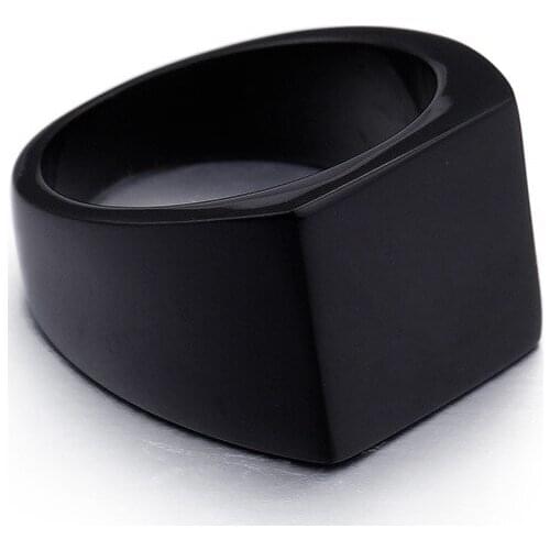 Europe and the United States men simple light black titanium ring two colors