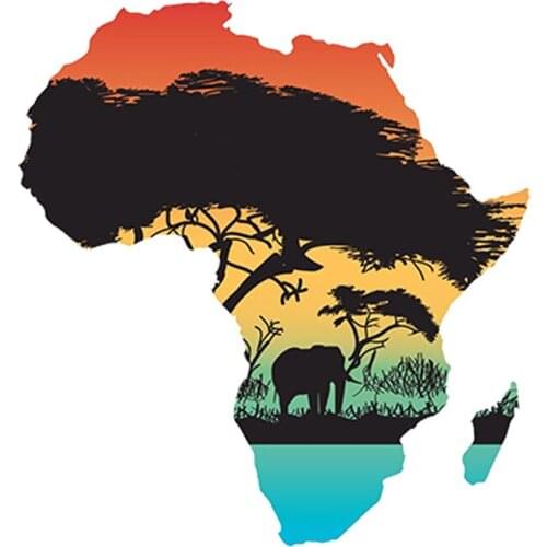 SZWL Africa Map Flag Car Sticker Silhouette UV Resistant Waterproof Accessories for Truck Laptop Door BMW KIA Vw Jdm,13cm*12cm