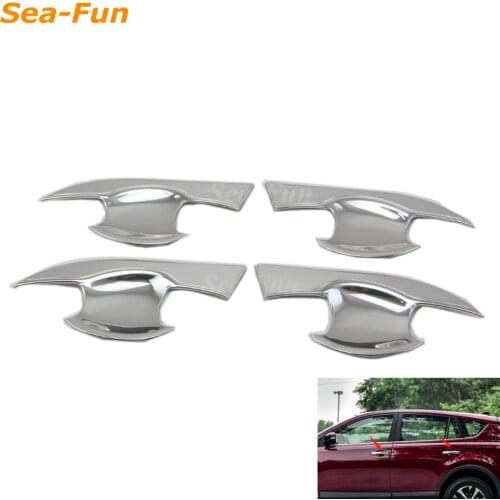 Car Exterior Door Handle Bowl Sticker Cover ABS Protector Decoration For Toyota RAV4 2016 2017 2018 Car Styling Accessories