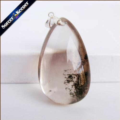 Real Natural Reiki Minerals Healing Green Phantom Quartz Crystal Necklace Pendant Birthday Party Gift for Jewelry Making IS651