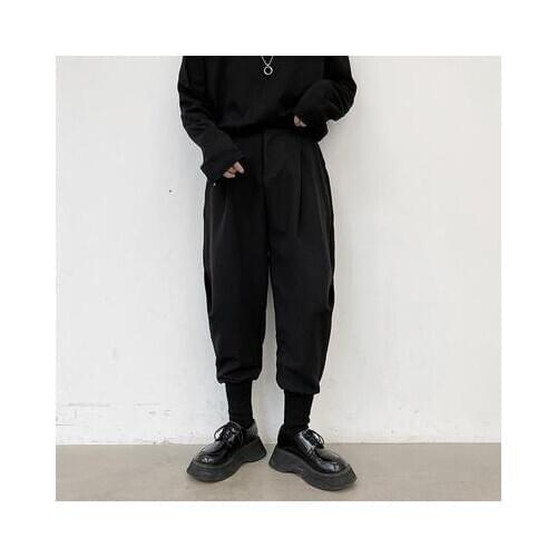Autumn and Winter Dark Department of INS fashion brand bound pants casual pants fashion loose little Korean version of harem boo