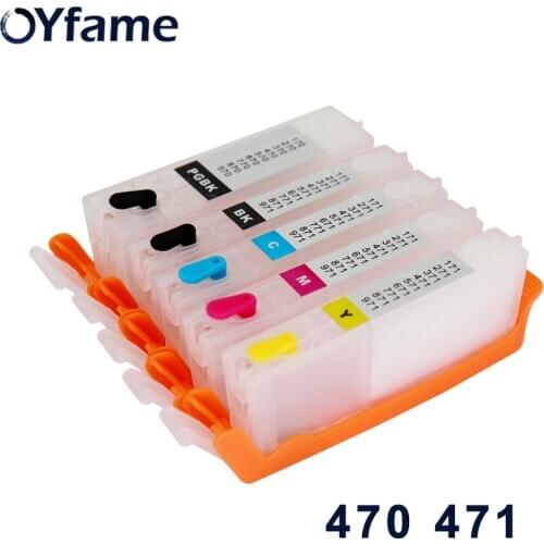OYfame PGI-470 CLI-471 Ink Cartridge with reset chip For Canon 470 471 Cartridge For Canon MG6840 MG5740 TS5040 TS6040 Printer