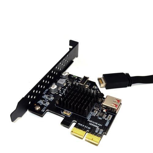 H1111Z Add On Cards PCI Express 3.0 USB 3.1 PCI-E Card PCIE USB Adapter Raiser TYPE-E USB3.1 Gen2 10Gbps + USB2.0 Expansion Card