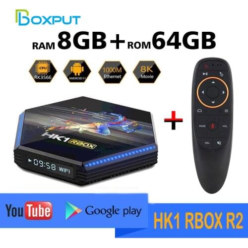 HK1 RBOX R2 Android 11 TV Box RockChip RK3566 8K USB3.0 2.4G 5G Dual Wifi BT4.1 TVBox 8GB RAM 64GB Set Top Box 4GB 32GB HK1 Box
