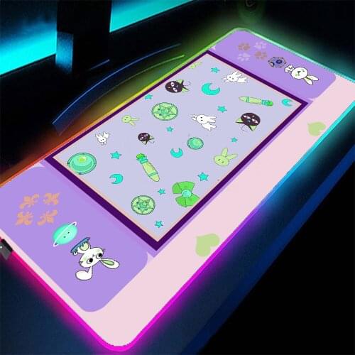 RGB Non-slip Art Pad Oversized Mouse Pad Gaming Mouse Pad Soft Led Backlit Computer Mouse Pad Home Carpet Mouse Pad 40x90cm Xl