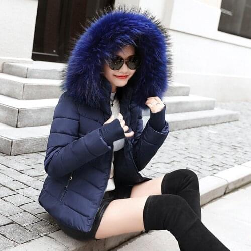2021 Winter Down Jacket For Women Oversized Hooded Solid Overcoat Female With Fur Collar Plus Size Casual Womens Coat