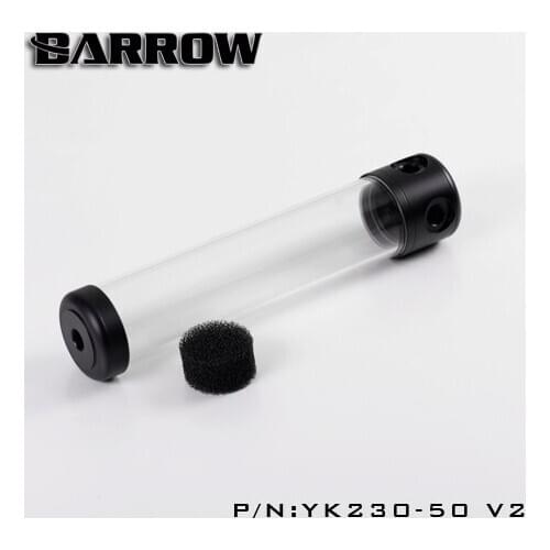 Barrow YK-50V2, 50mm diameter acrylic Cylindrical tanks, transparent wall, 130/180/230 / 280mm length, water cooling reservoirs